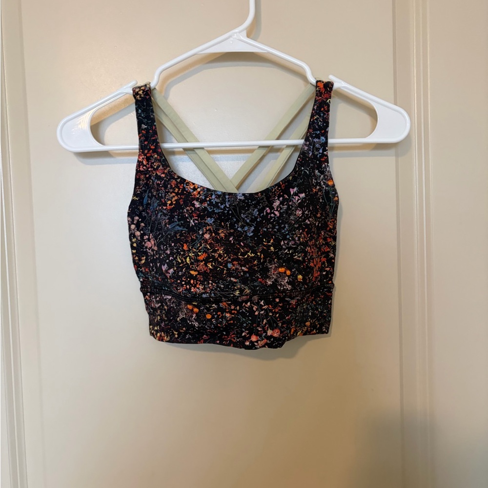 lululemon athletica Black and Orange Patterned sports bra
